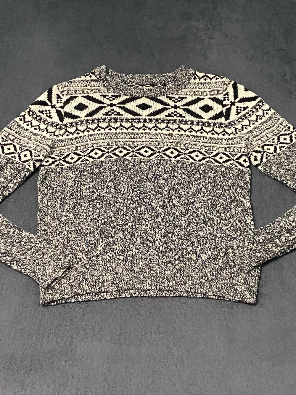 The Normal Brand Sweater Womens L Black White Koda Jacquard Cotton Cozy Winter